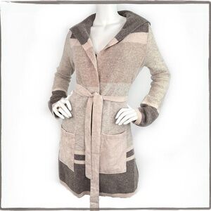 Anthropologie Angel of the North Belted Collared Cardigan